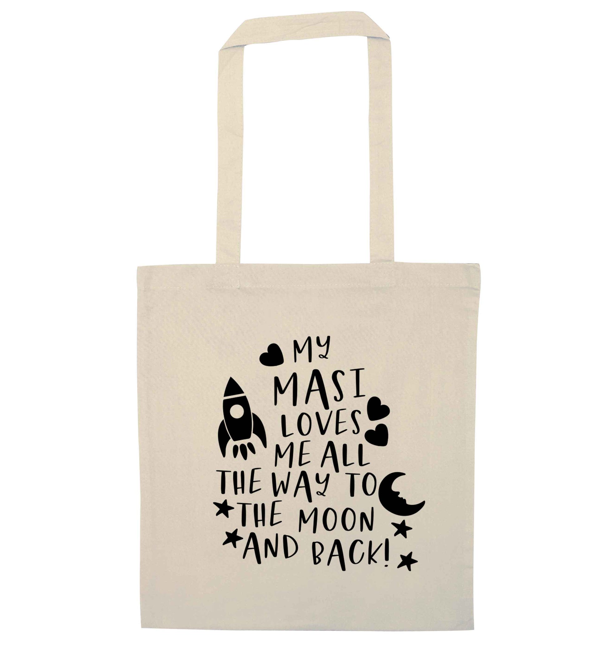 My masi loves me all the way to the moon and back natural tote bag