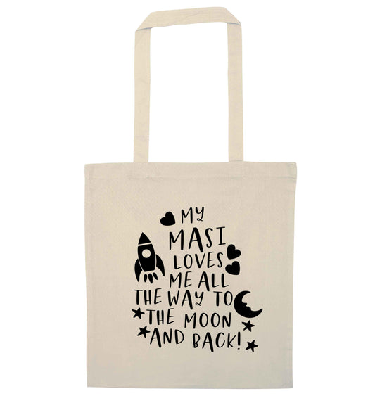 My masi loves me all the way to the moon and back natural tote bag
