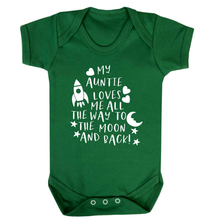 My auntie loves me all the way to the moon and back Baby Vest green 18-24 months