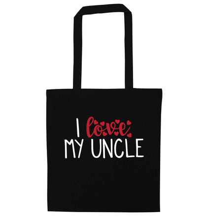 I love my uncle black tote bag