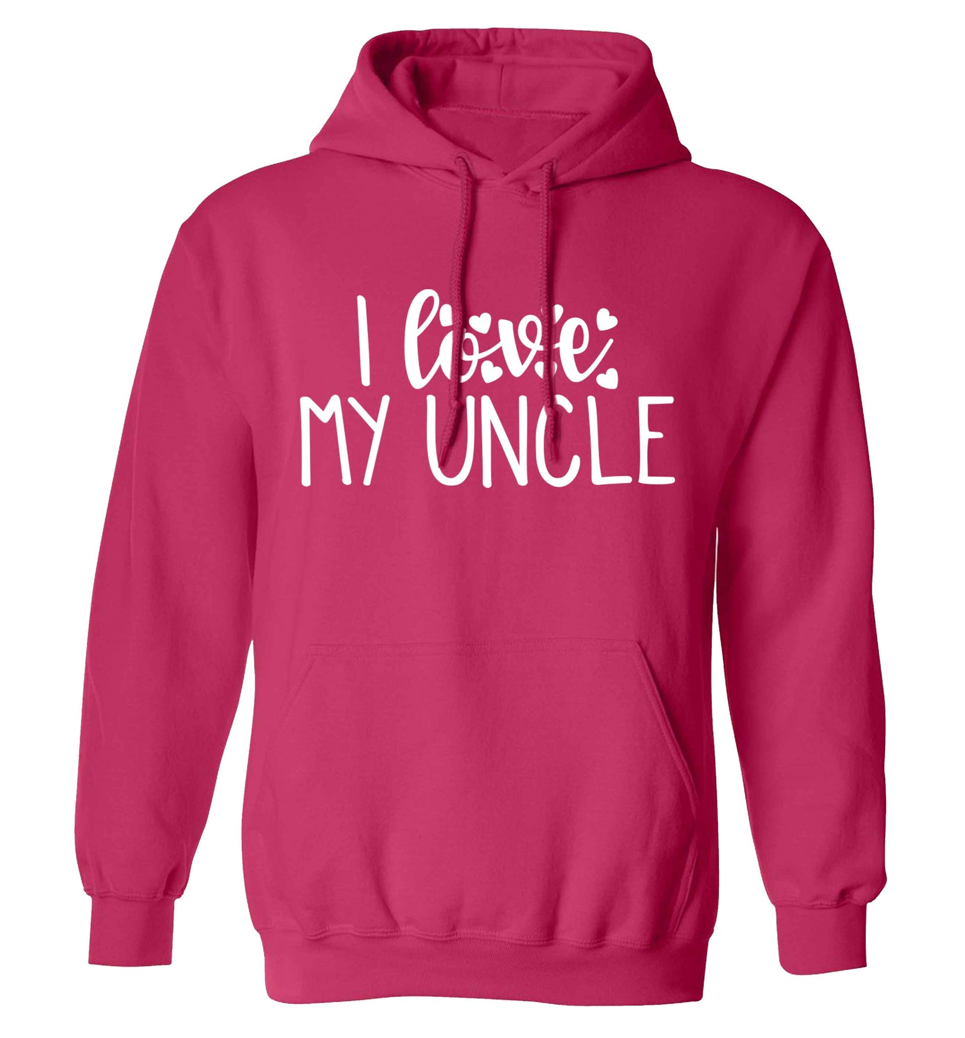I love my uncle adults unisex pink hoodie 2XL