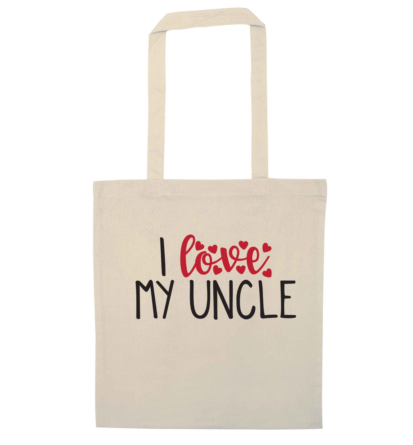 I love my uncle natural tote bag