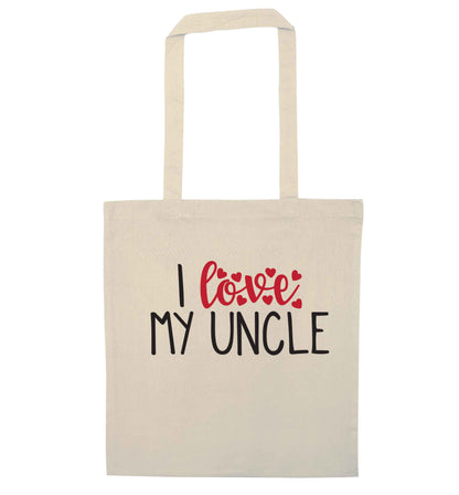I love my uncle natural tote bag