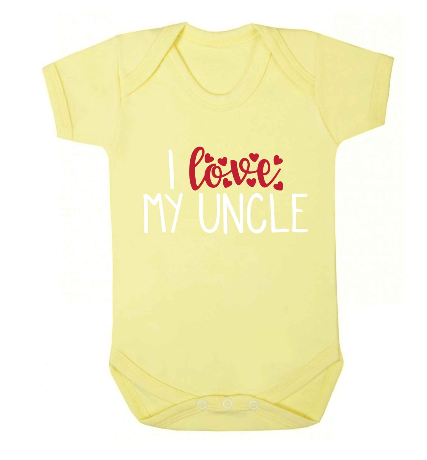 I love my uncle Baby Vest pale yellow 18-24 months