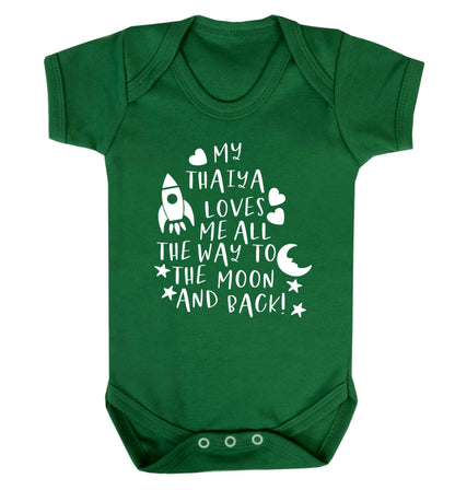 My thaiya loves me all the way to the moon and back Baby Vest green 18-24 months