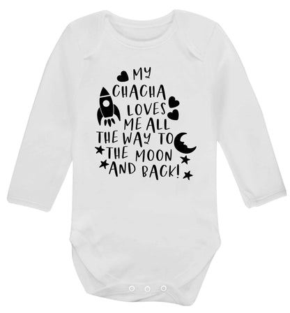 My chacha loves me all the way to the moon and back Baby Vest long sleeved white 6-12 months