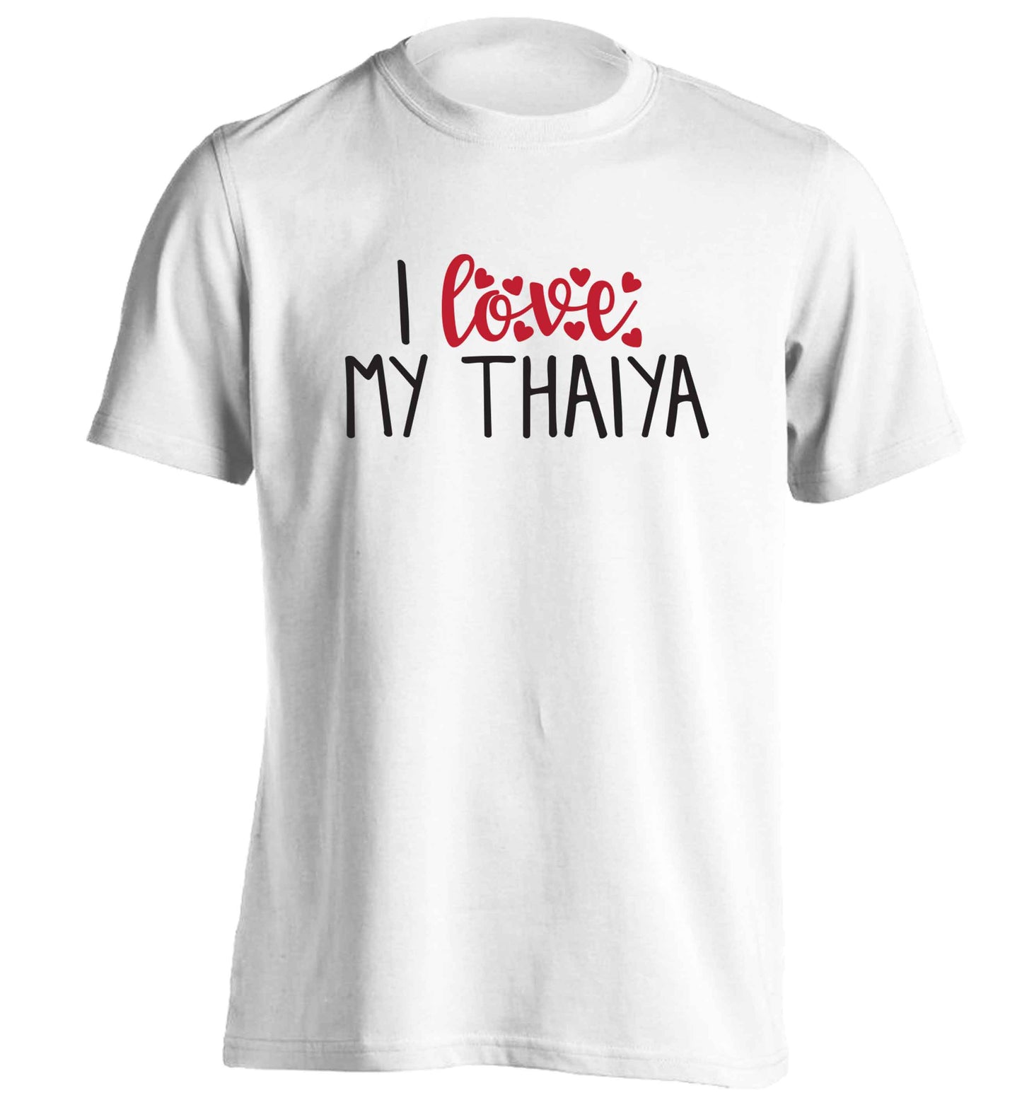 I love my thaiya adults unisex white Tshirt 2XL