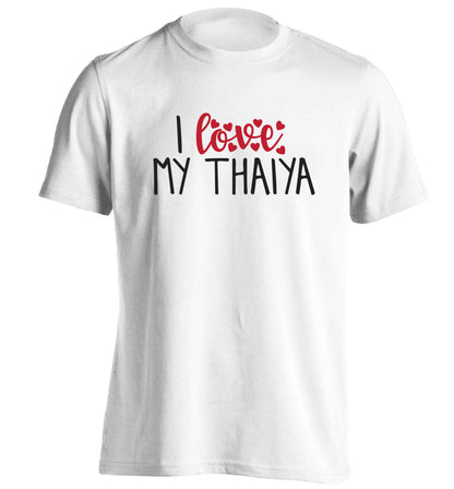I love my thaiya adults unisex white Tshirt 2XL