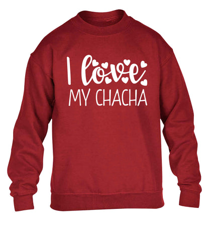 I love my chacha children's grey sweater 12-13 Years