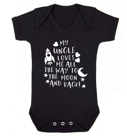 My uncle loves me all the way to the moon and back Baby Vest black 18-24 months