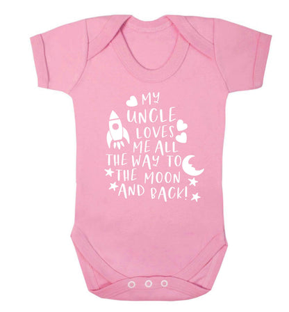 My uncle loves me all the way to the moon and back Baby Vest pale pink 18-24 months