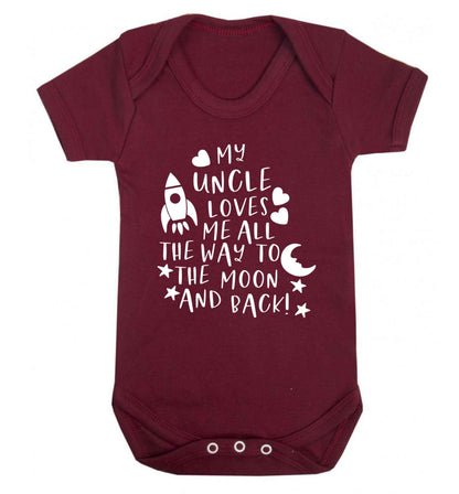 My uncle loves me all the way to the moon and back Baby Vest maroon 18-24 months