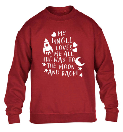 My uncle loves me all the way to the moon and back children's grey sweater 12-13 Years