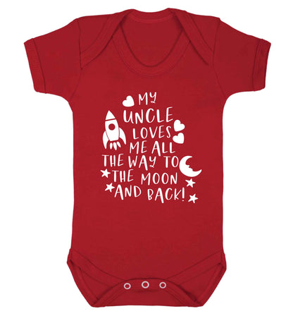 My uncle loves me all the way to the moon and back Baby Vest red 18-24 months