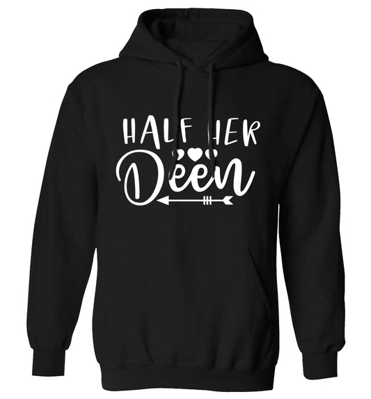 Half her deen adults unisex black hoodie 2XL