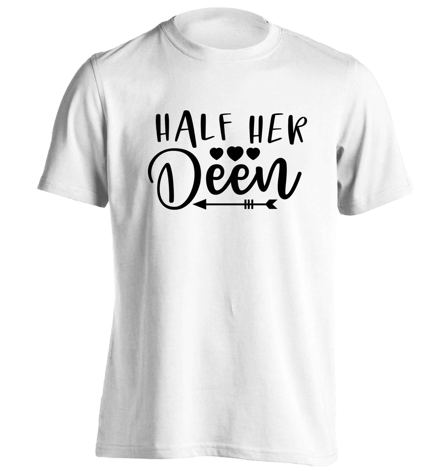 Half her deen adults unisex white Tshirt 2XL