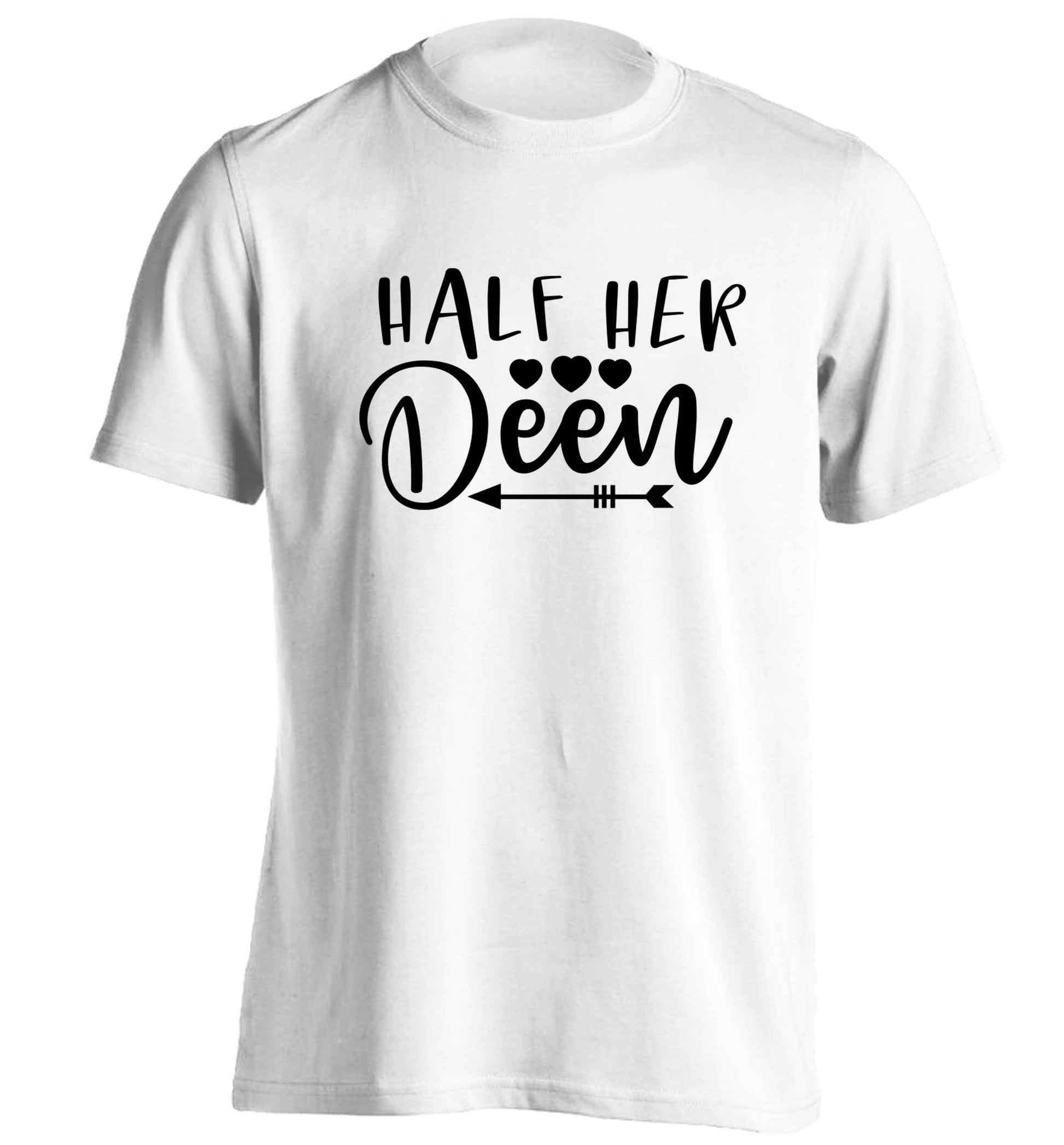 Half her deen adults unisex white Tshirt 2XL