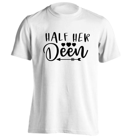 Half her deen adults unisex white Tshirt 2XL