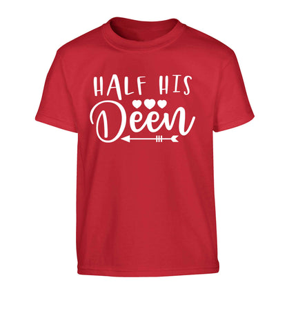 Half his deen Children's red Tshirt 12-13 Years