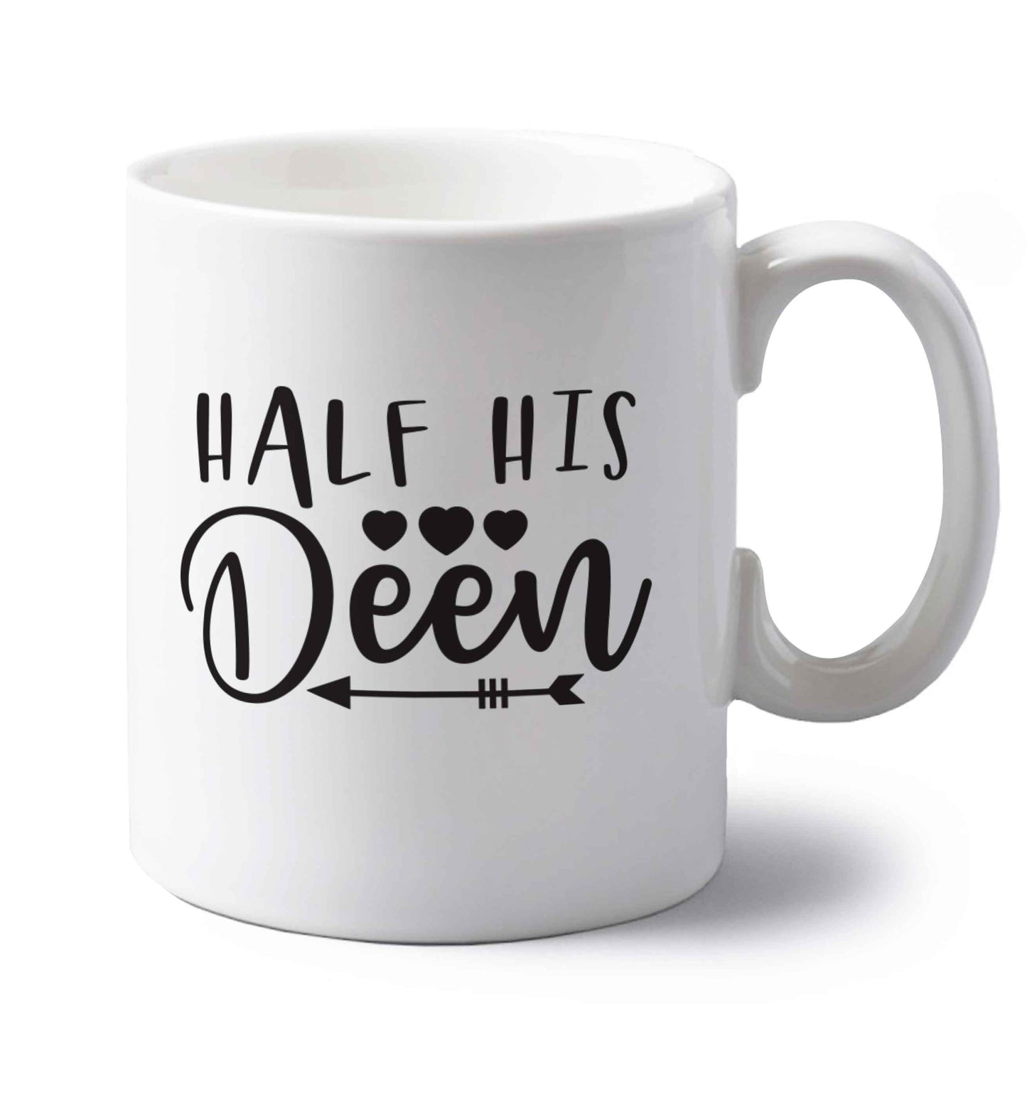 Half his deen left handed white ceramic mug 