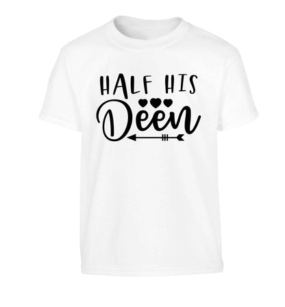 Half his deen Children's white Tshirt 12-13 Years