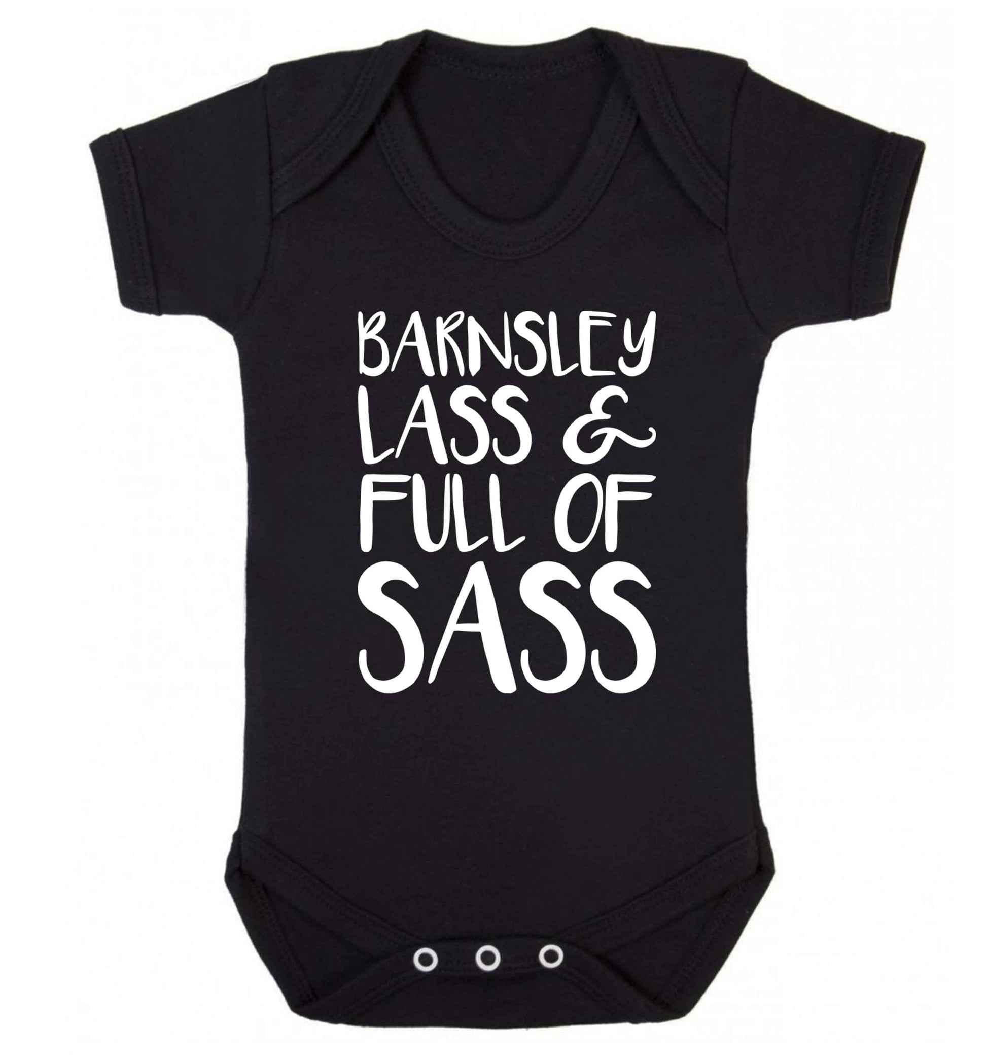 Barnsley lass and full of sass Baby Vest black 18-24 months