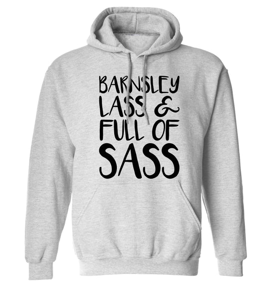 Barnsley lass and full of sass adults unisex grey hoodie 2XL