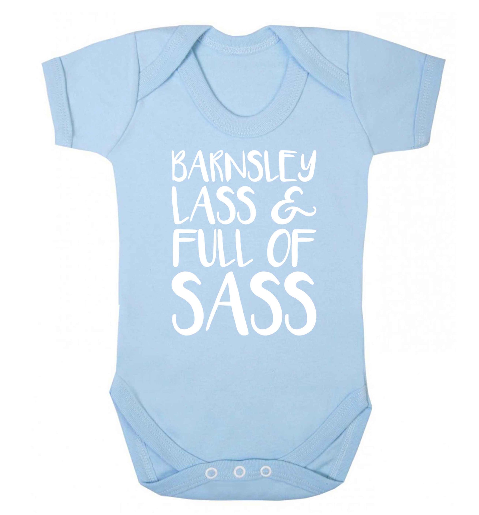 Barnsley lass and full of sass Baby Vest pale blue 18-24 months