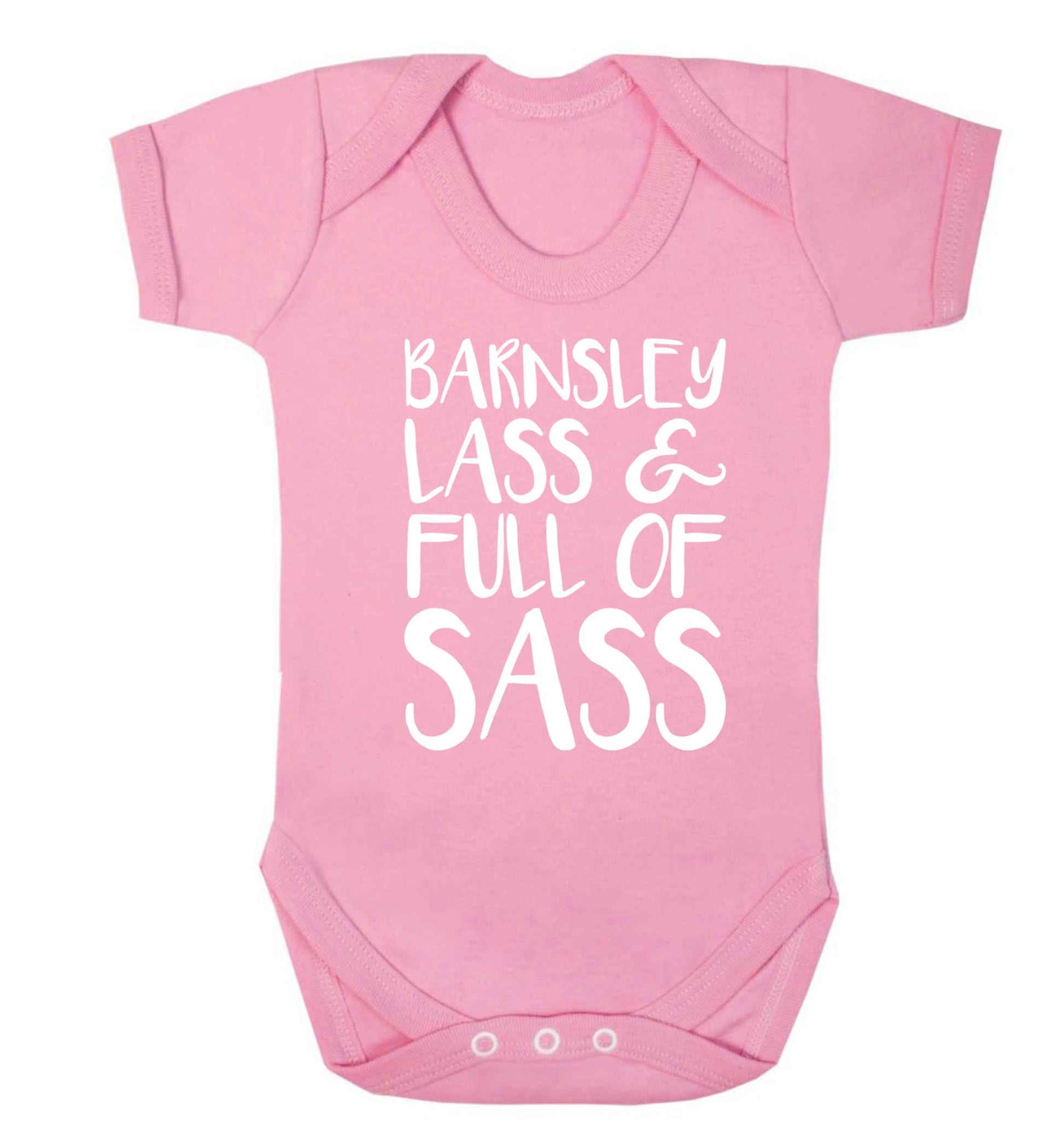 Barnsley lass and full of sass Baby Vest pale pink 18-24 months
