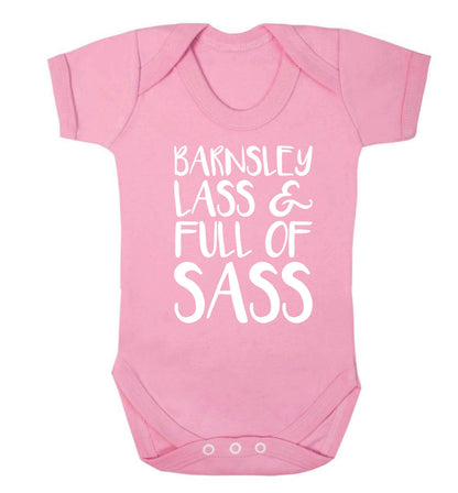Barnsley lass and full of sass Baby Vest pale pink 18-24 months