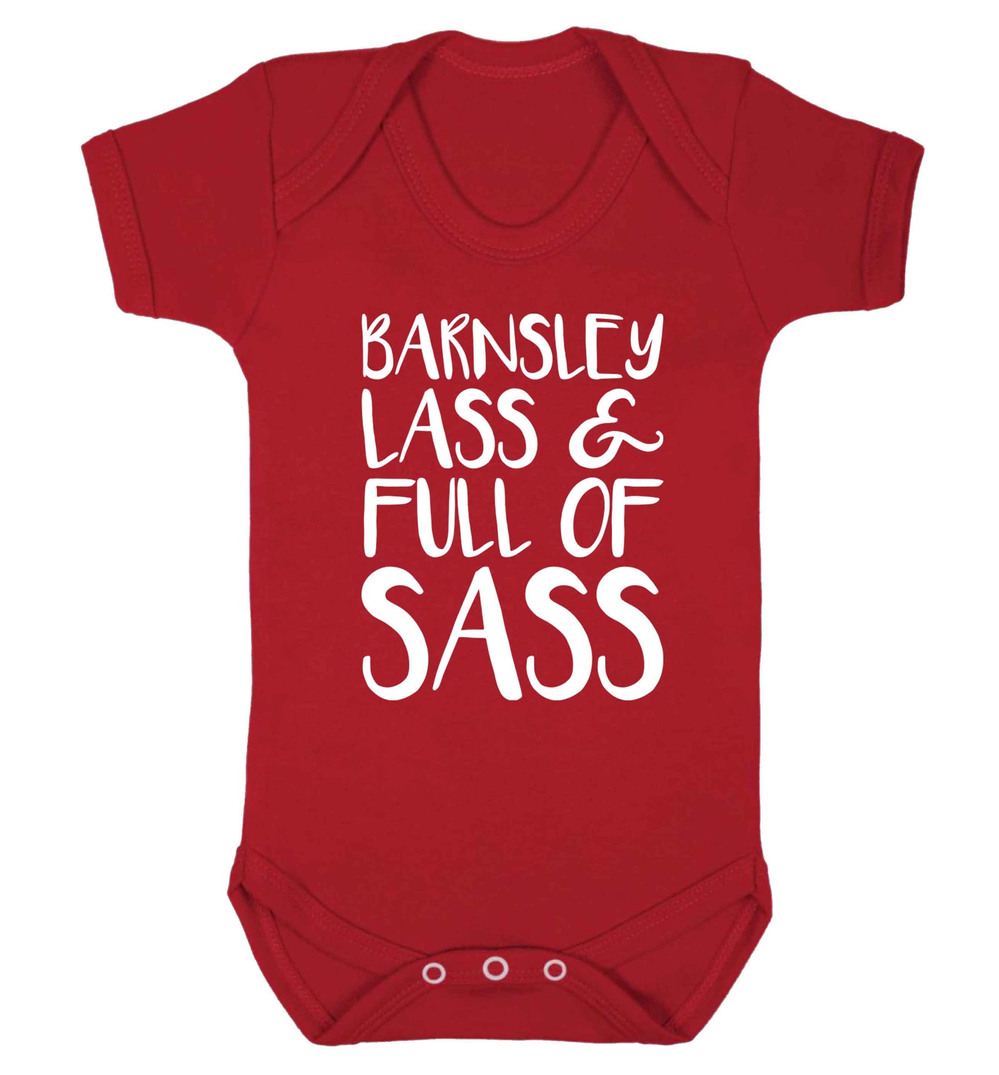 Barnsley lass and full of sass Baby Vest red 18-24 months