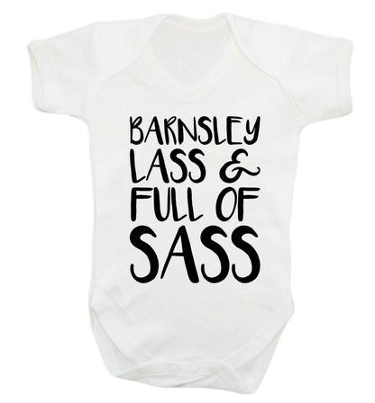 Barnsley lass and full of sass Baby Vest white 18-24 months
