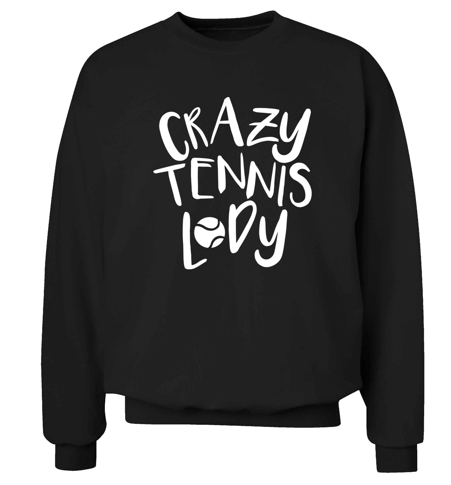 Crazy tennis lady Adult's unisex black Sweater 2XL