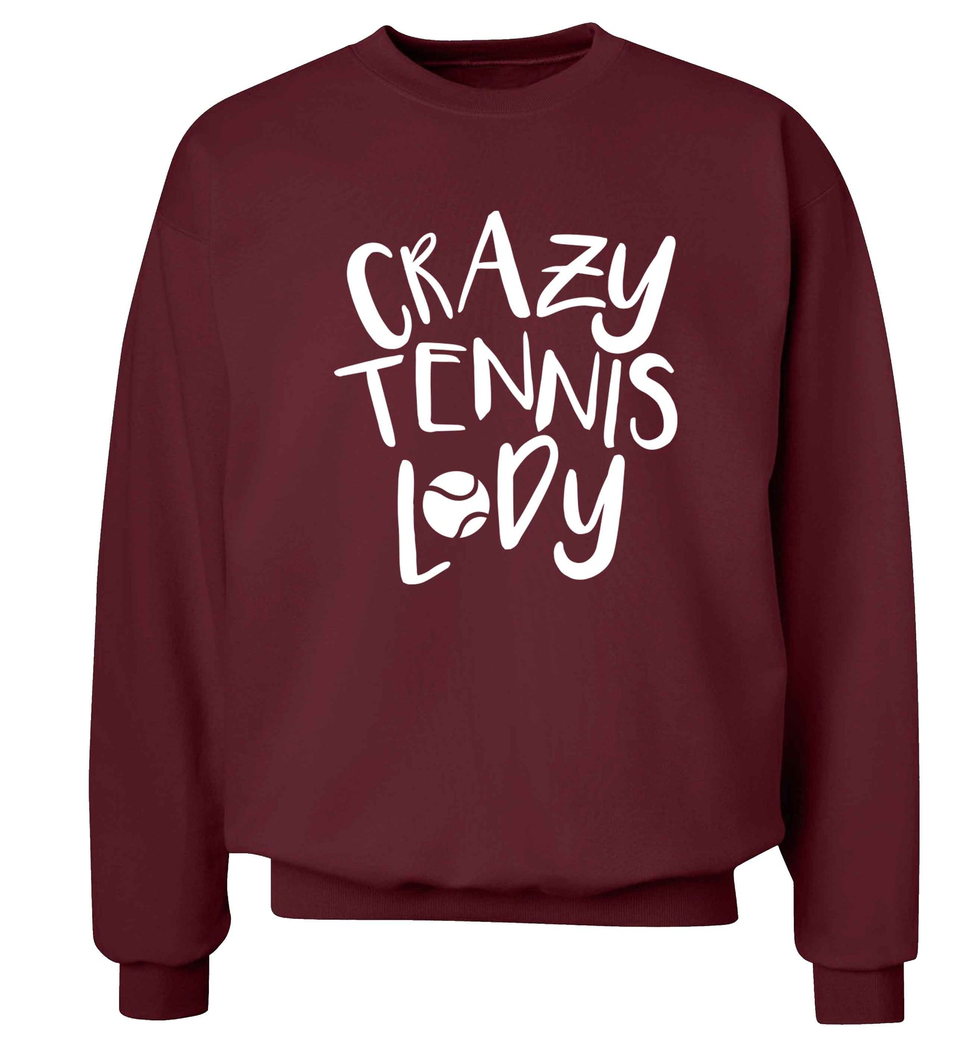 Crazy tennis lady Adult's unisex maroon Sweater 2XL