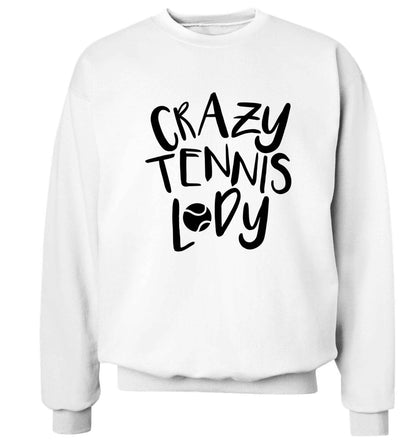 Crazy tennis lady Adult's unisex white Sweater 2XL