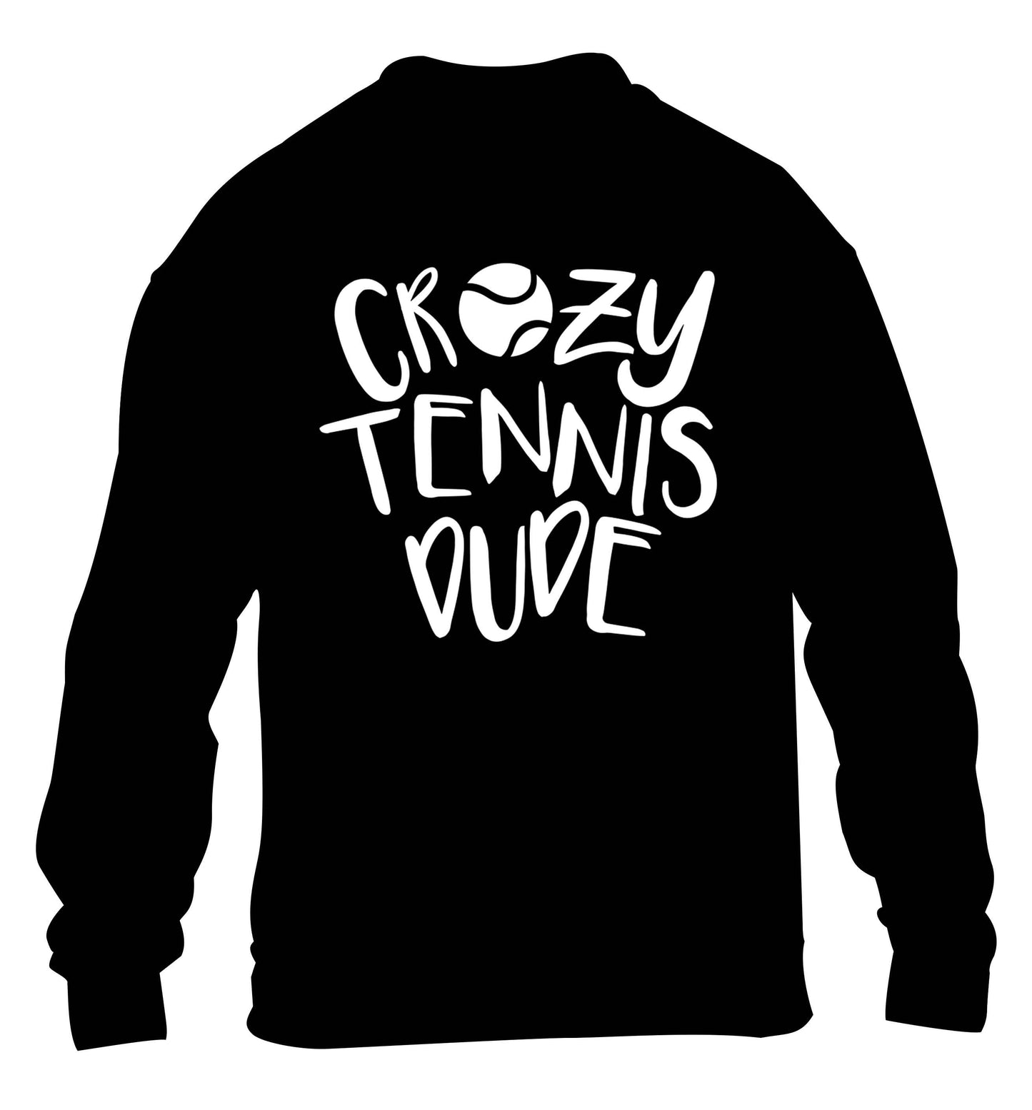Crazy tennis dude children's black sweater 12-13 Years