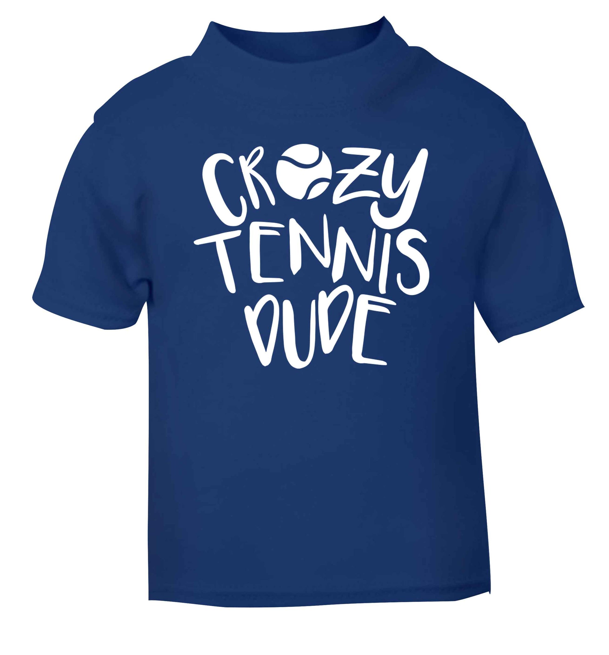 Crazy tennis dude blue Baby Toddler Tshirt 2 Years