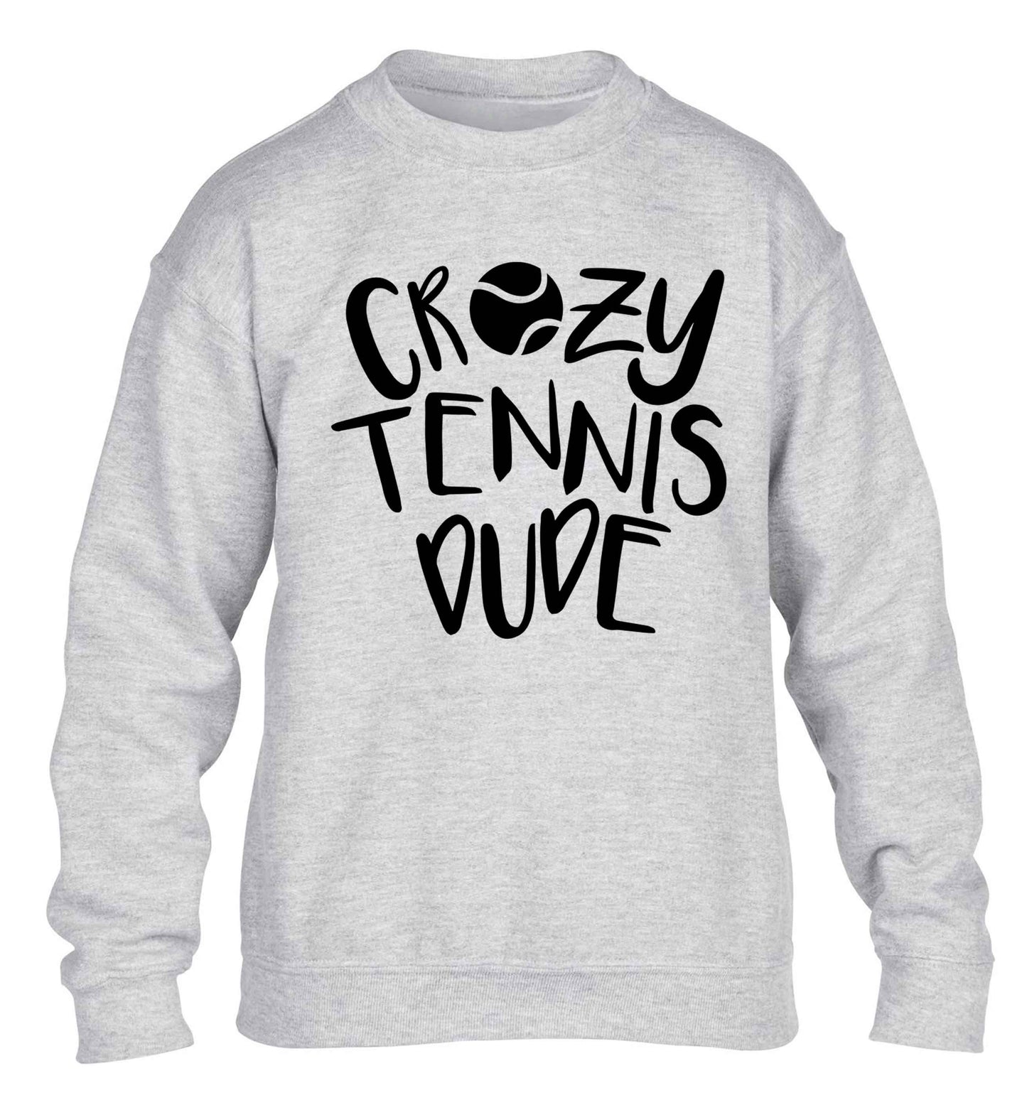Crazy tennis dude children's grey sweater 12-13 Years