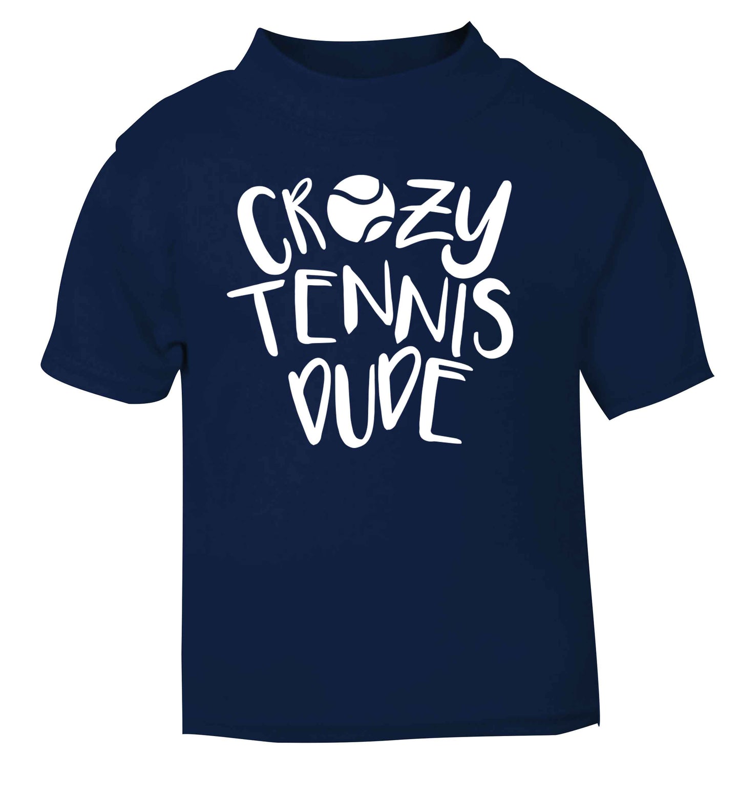 Crazy tennis dude navy Baby Toddler Tshirt 2 Years