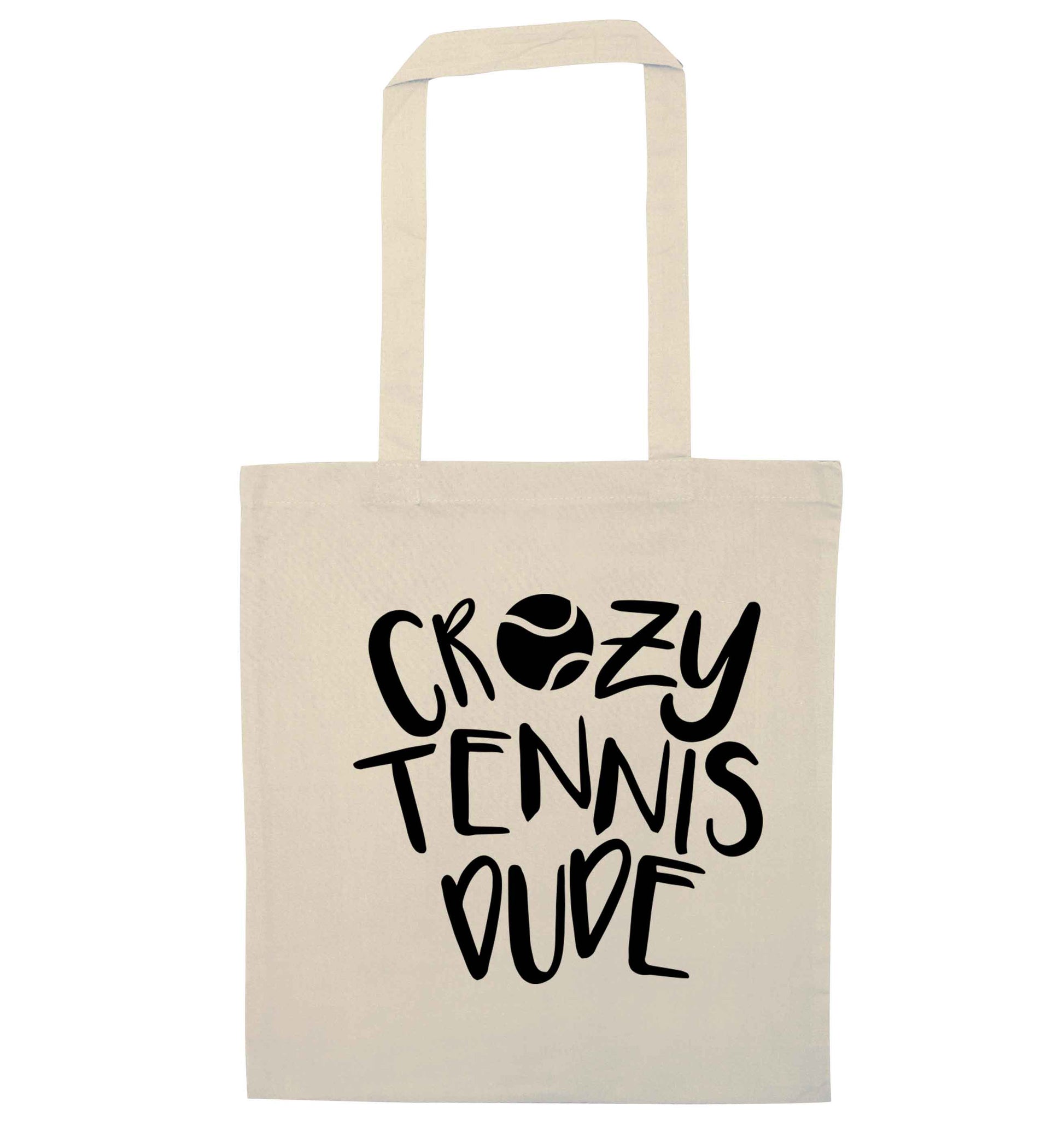 Crazy tennis dude natural tote bag