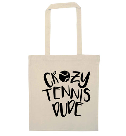 Crazy tennis dude natural tote bag
