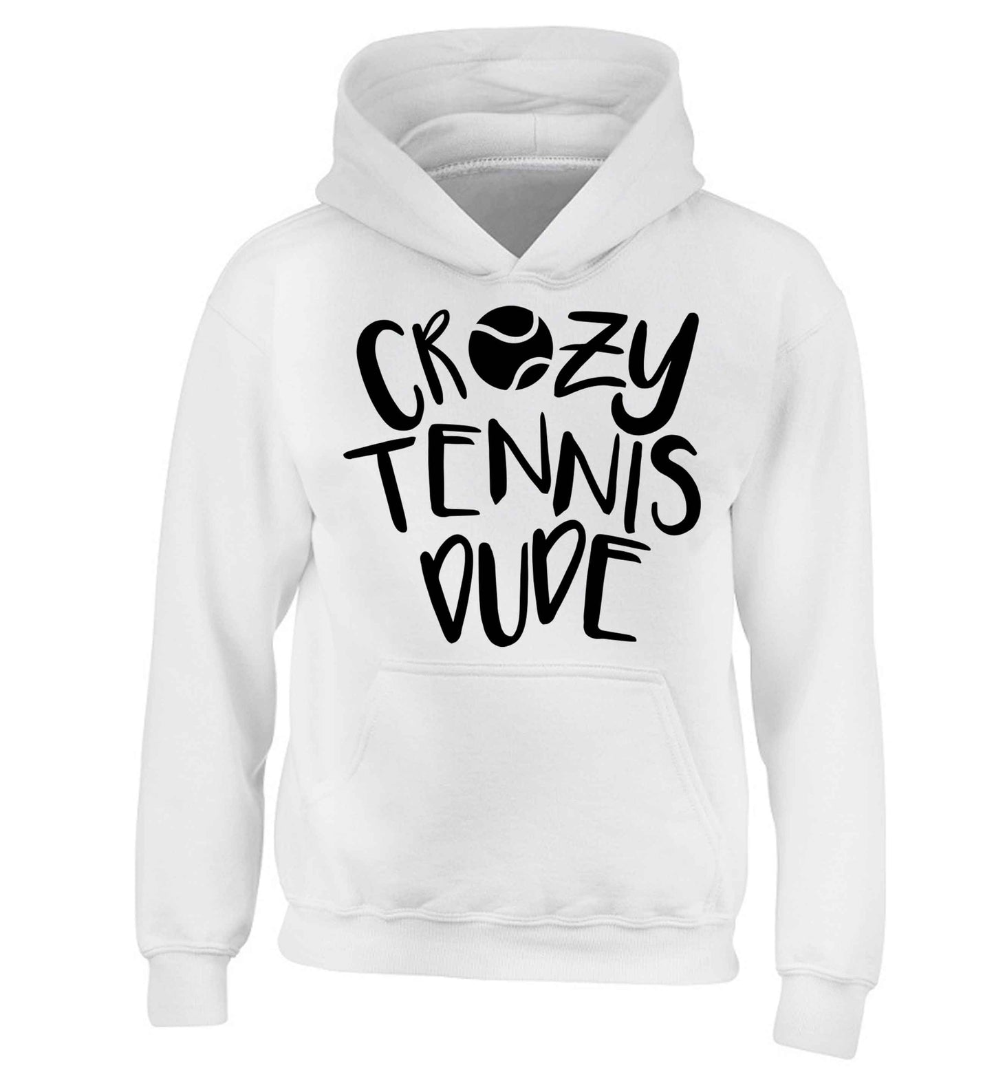 Crazy tennis dude children's white hoodie 12-13 Years