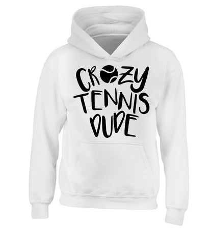 Crazy tennis dude children's white hoodie 12-13 Years