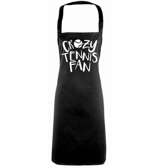 Crazy tennis fan black apron