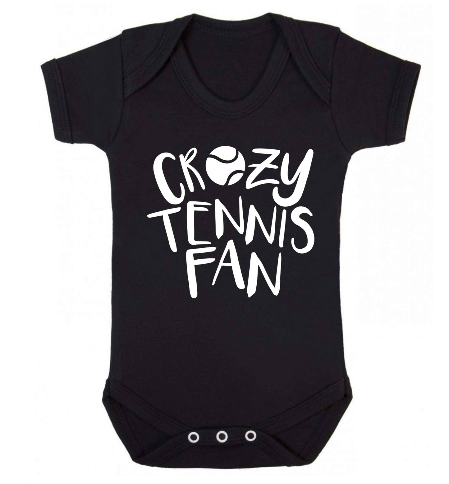 Crazy tennis fan Baby Vest black 18-24 months