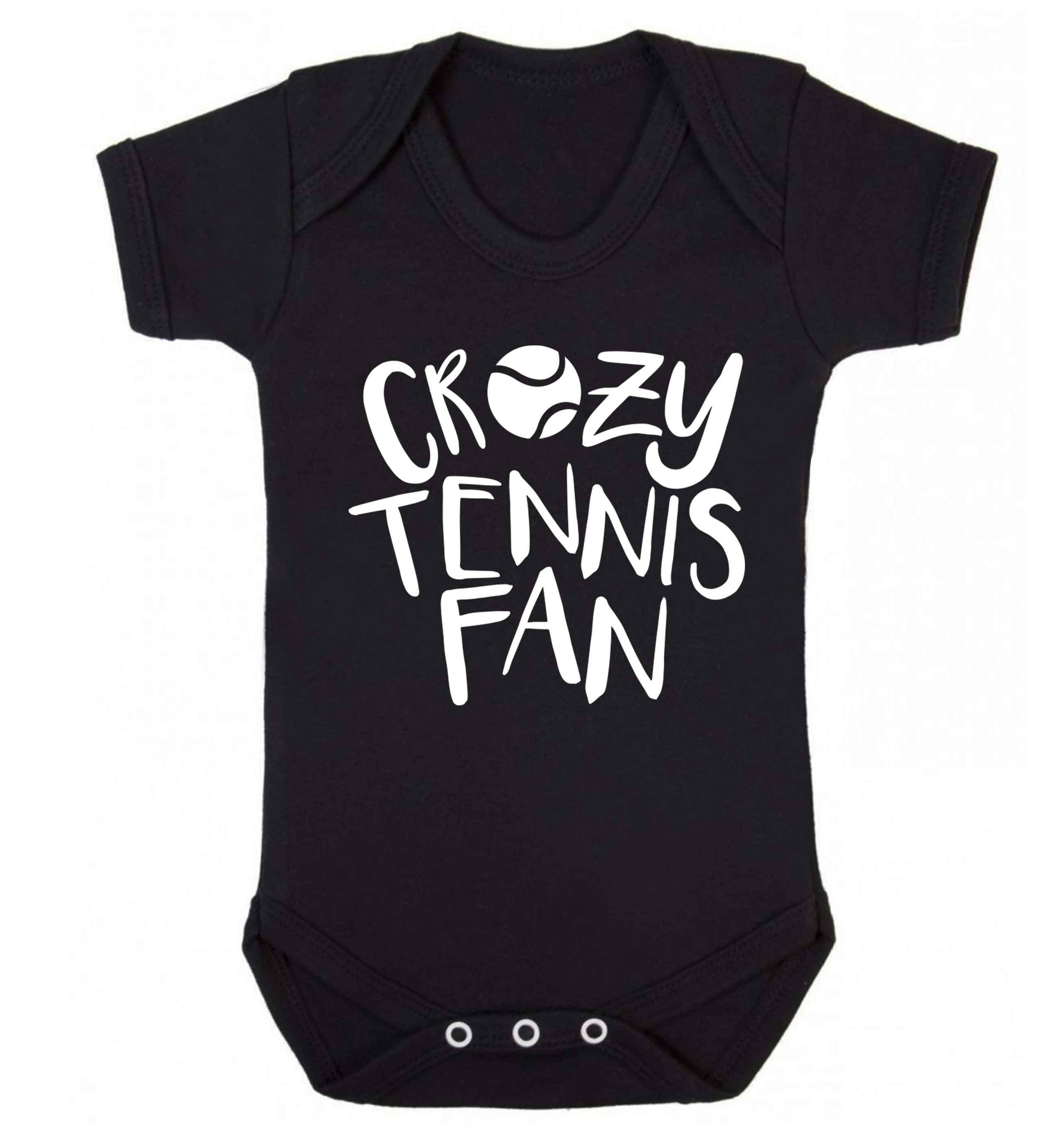 Crazy tennis fan Baby Vest black 18-24 months