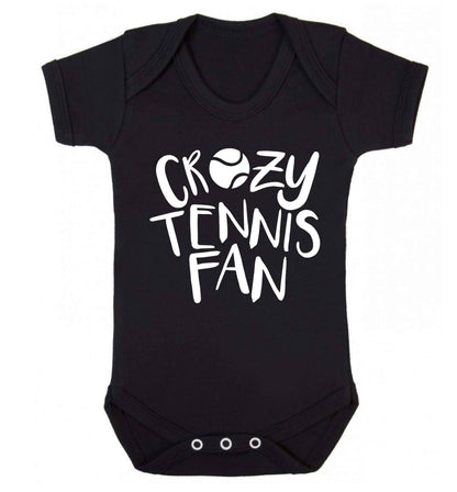 Crazy tennis fan Baby Vest black 18-24 months