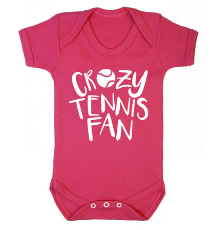 Crazy tennis fan Baby Vest dark pink 18-24 months