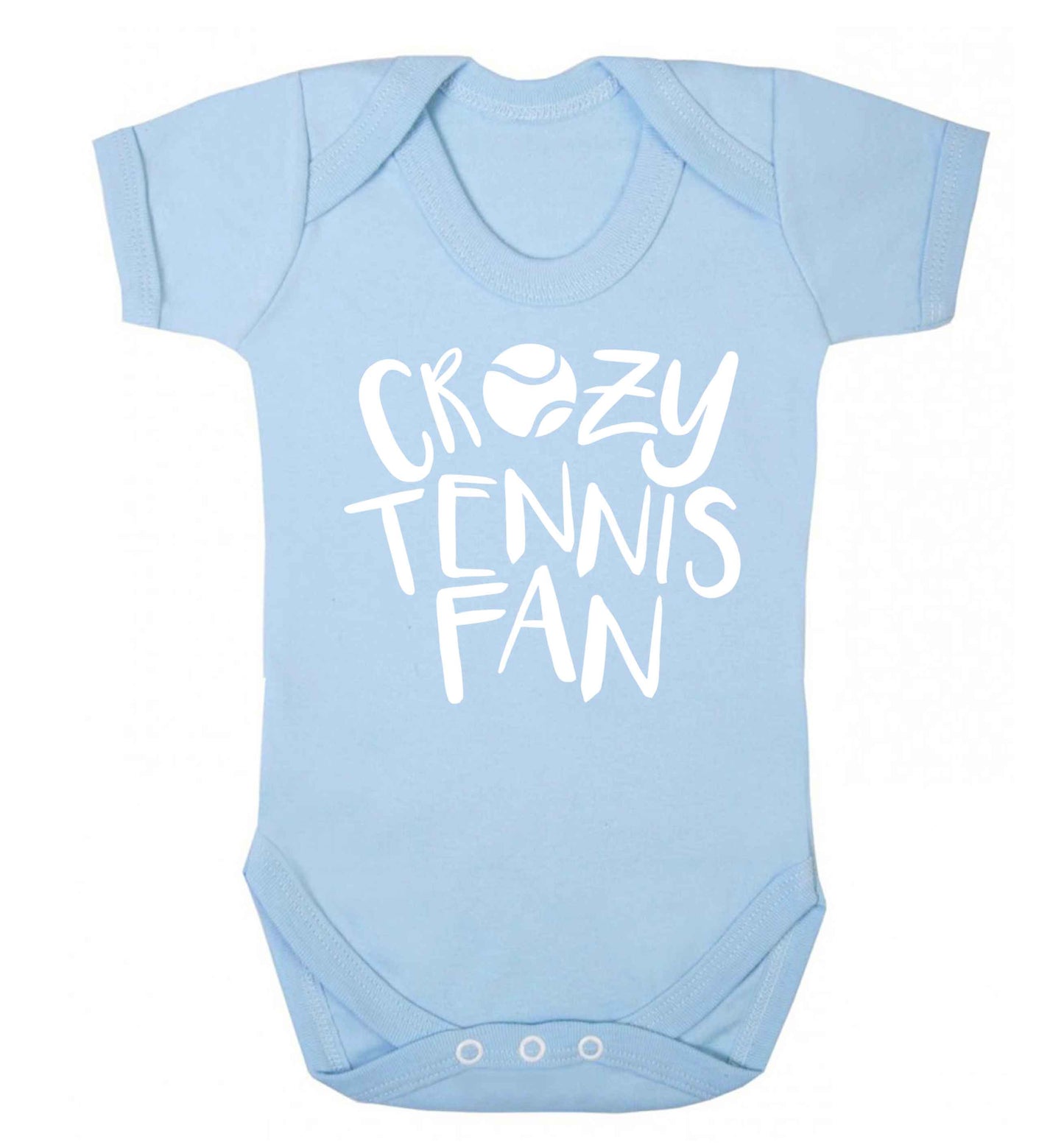 Crazy tennis fan Baby Vest pale blue 18-24 months