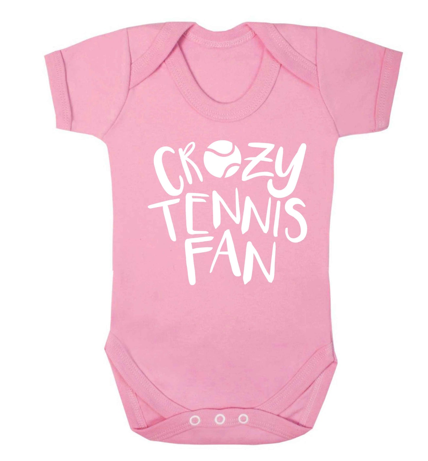 Crazy tennis fan Baby Vest pale pink 18-24 months